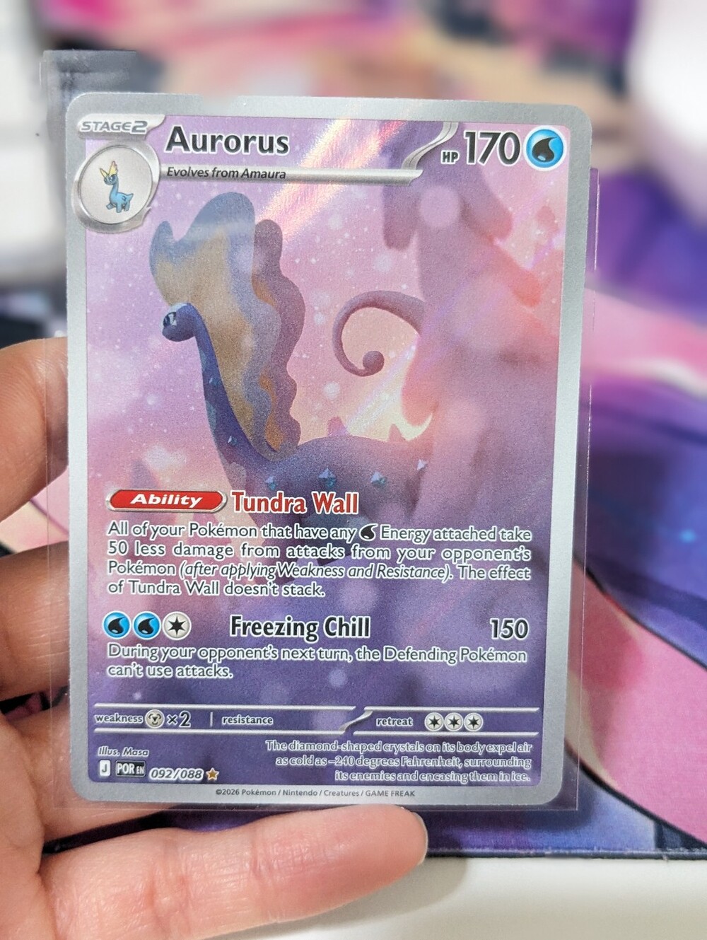 🌸 Aurorus Pokemon Illustration Rare Holo Card 🌸 Perfect Order Dinosaur